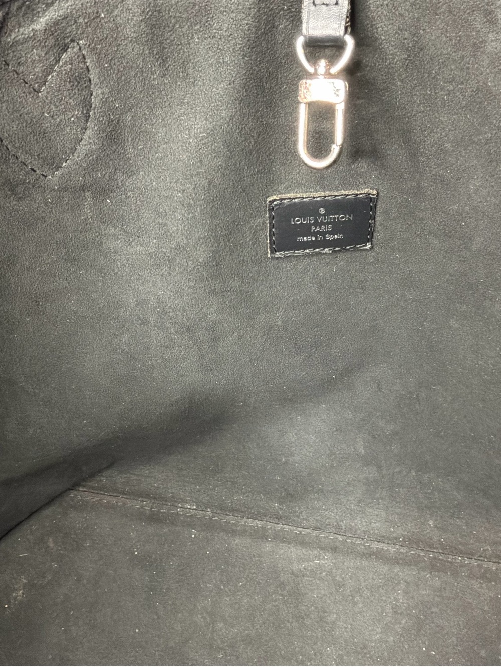 Louis Vuitton Blue Striated Epi Neverfull MM Leather Tote with Black Trim - Picture 2 of 9